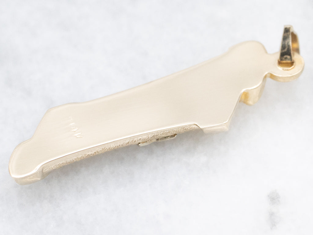 Vintage Gold Torah Scroll Mezuzah Pendant