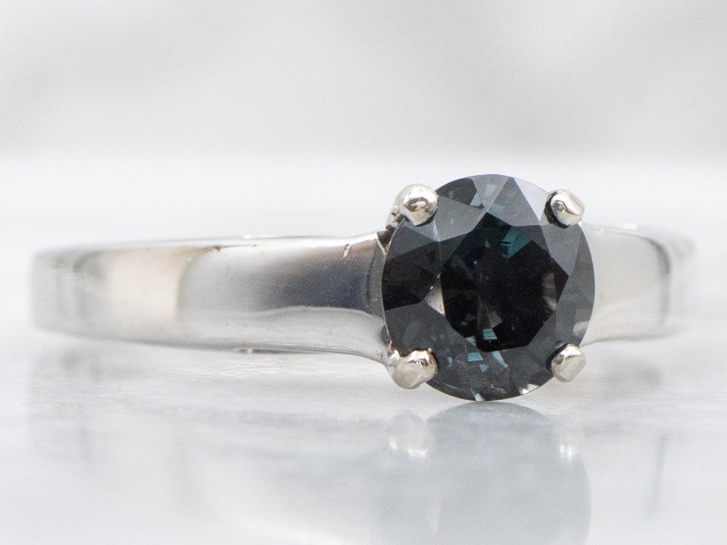 Color-Change Sapphire White Gold Solitaire Ring