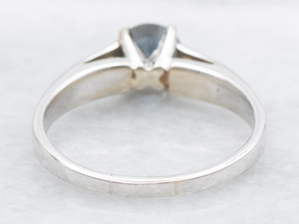 Color-Change Sapphire White Gold Solitaire Ring