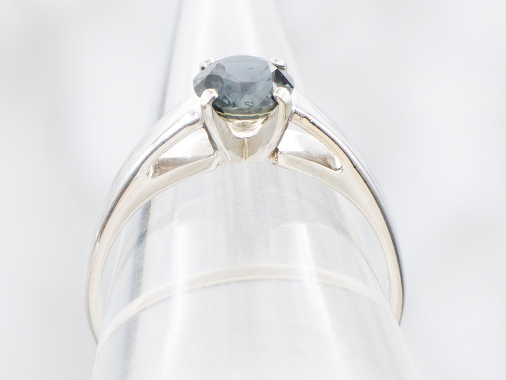Color-Change Sapphire White Gold Solitaire Ring