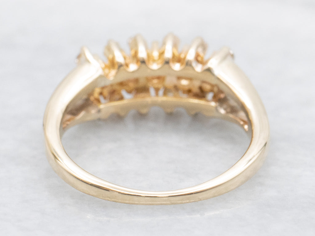 Vintage Gold Triple Row Diamond Studded Band
