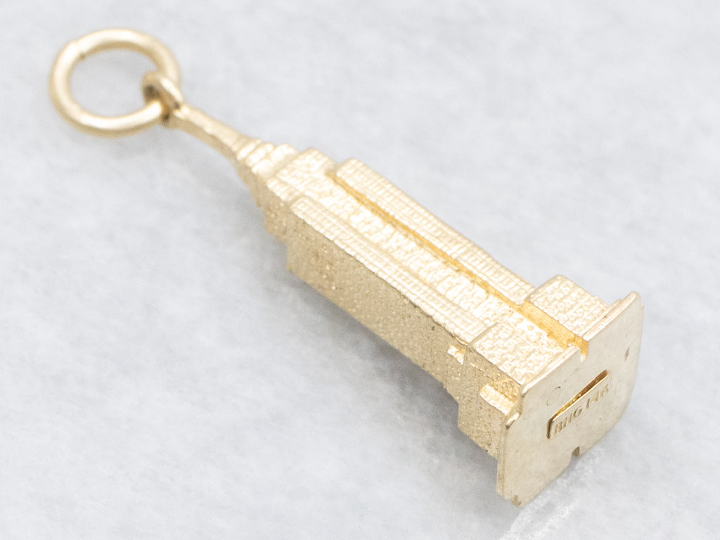 Vintage Yellow Gold Empire State Building Charm Pendant