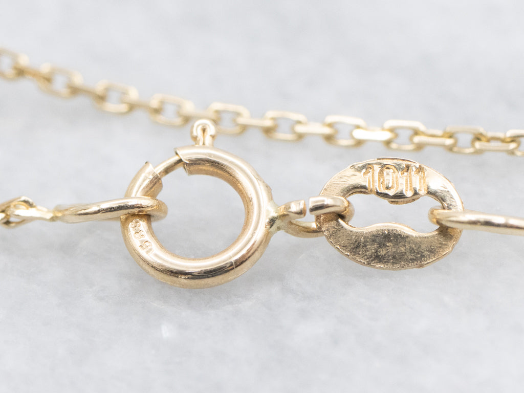 Italian Gold Freshwater Pearl Station Chain Necklace