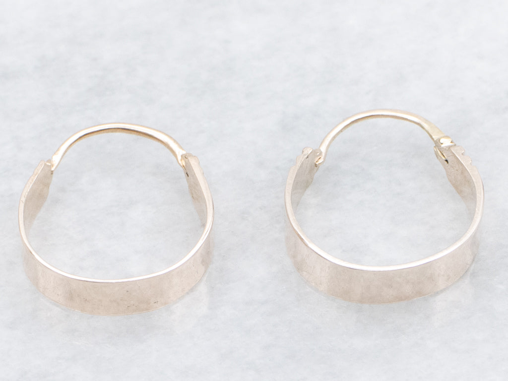 Flat Rose Gold Hoop Earrings