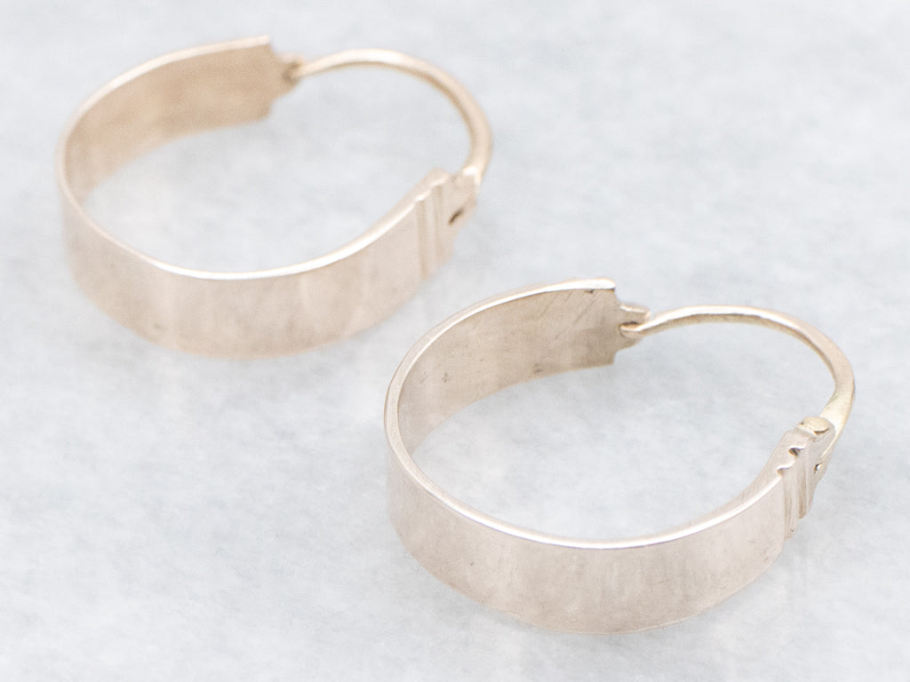 Flat Rose Gold Hoop Earrings