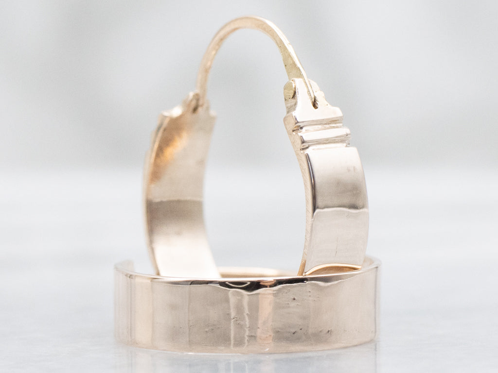 Flat Rose Gold Hoop Earrings