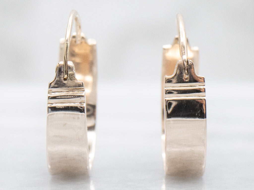Flat Rose Gold Hoop Earrings
