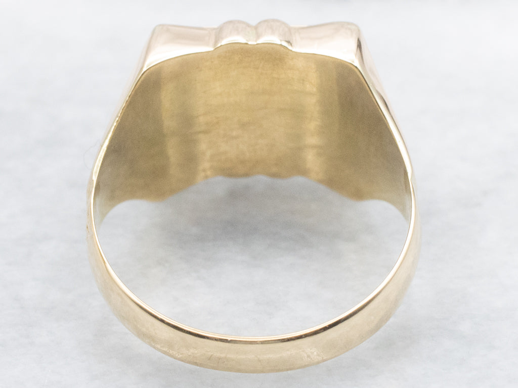 Men's Vintage Gold Squared-Top Signet Ring