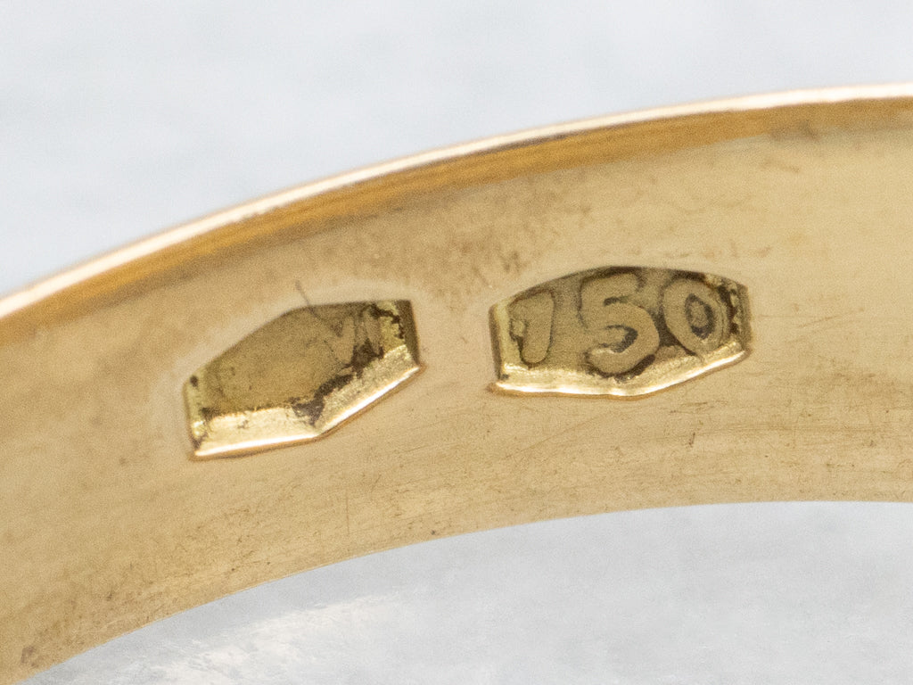 Men's Vintage Gold Squared-Top Signet Ring