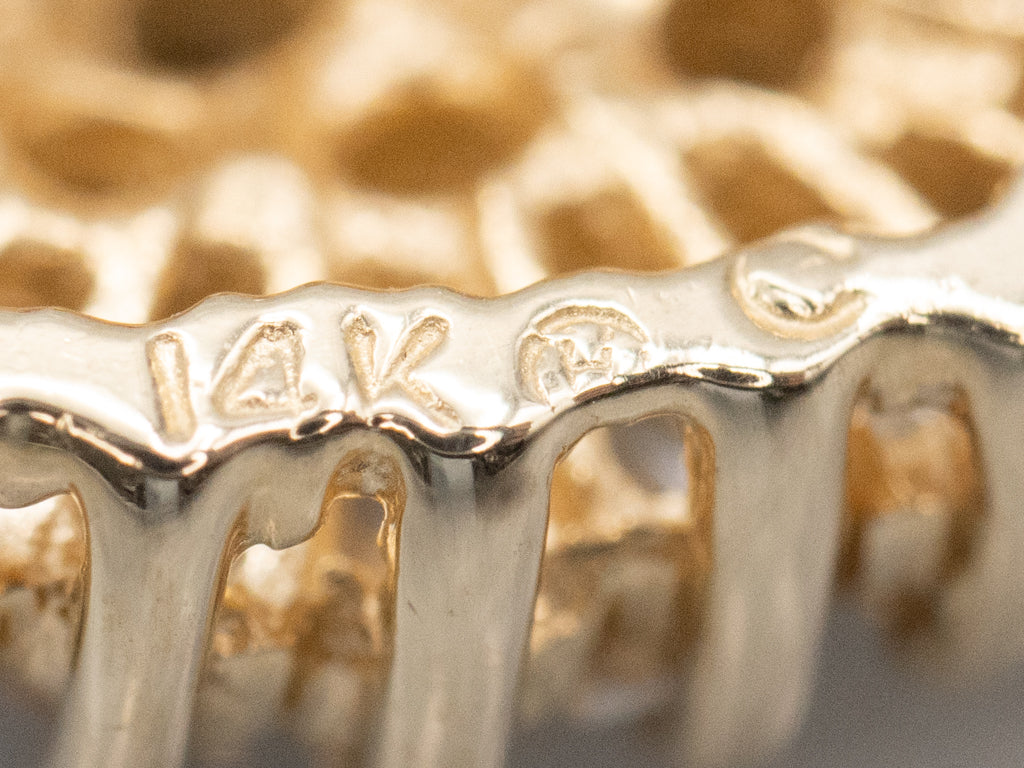 Yellow Gold Mix-Cut Diamond Cluster Pendant