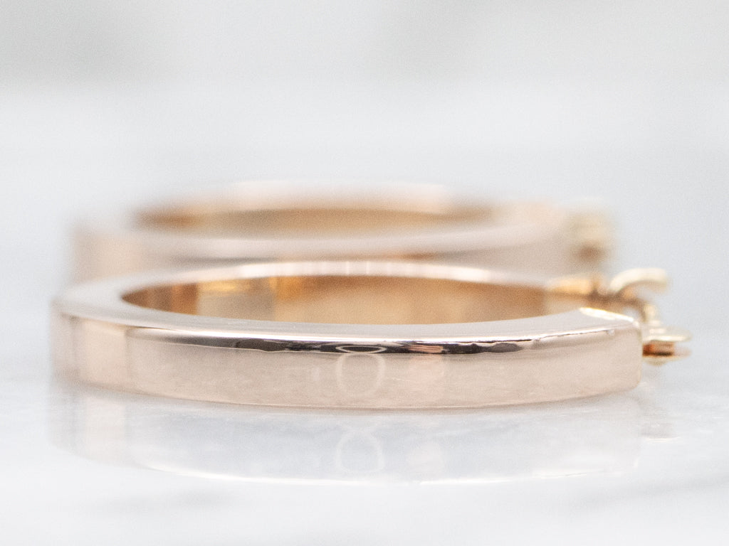 Squared Rose Gold Hoop Earrings