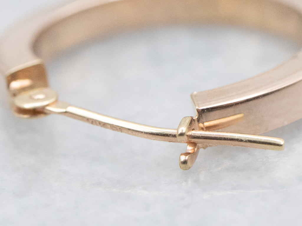 Squared Rose Gold Hoop Earrings