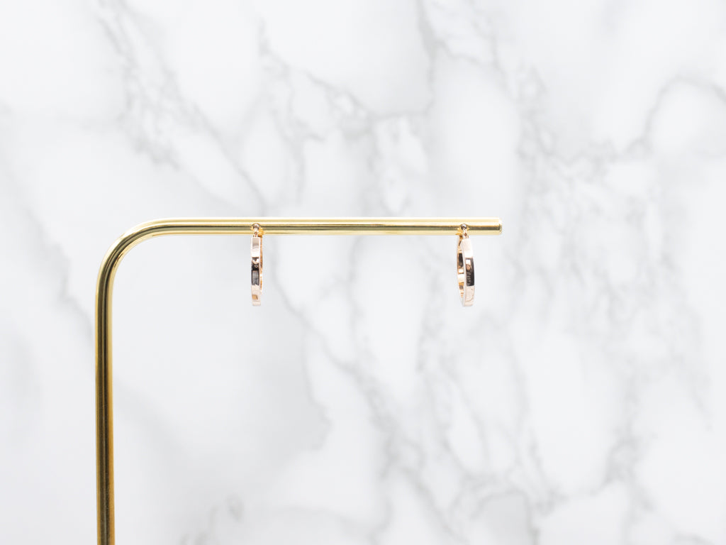 Squared Rose Gold Hoop Earrings