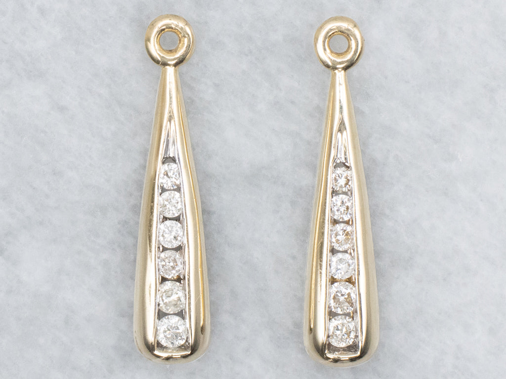 Channel-Set Diamond Teardrop Earrings Jackets