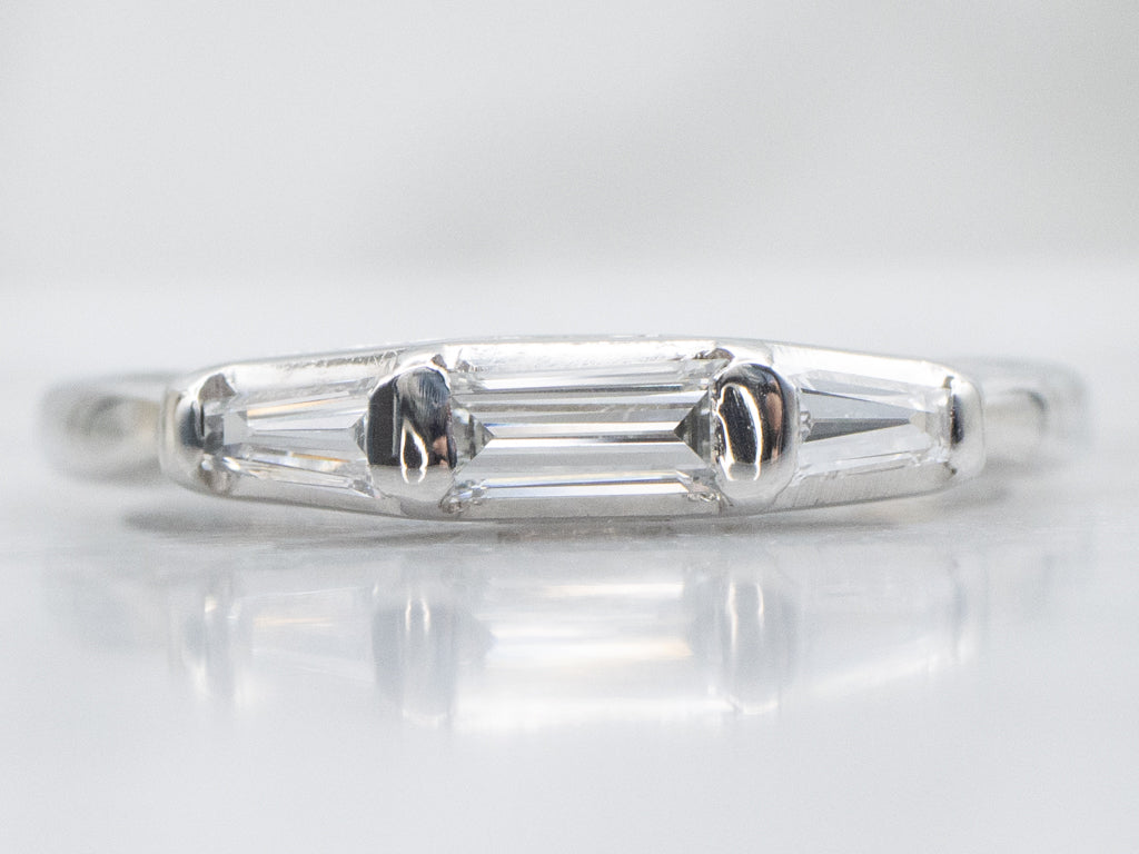 Vintage Platinum Mix-Cut Diamond Band