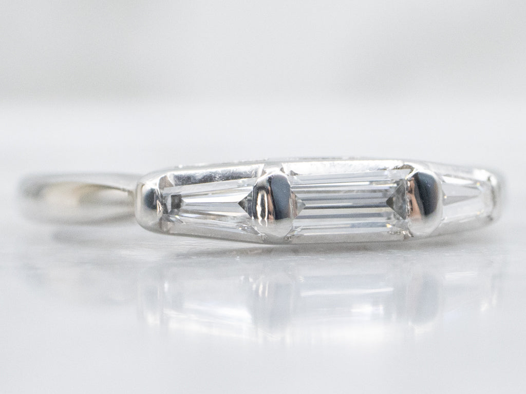 Vintage Platinum Mix-Cut Diamond Band