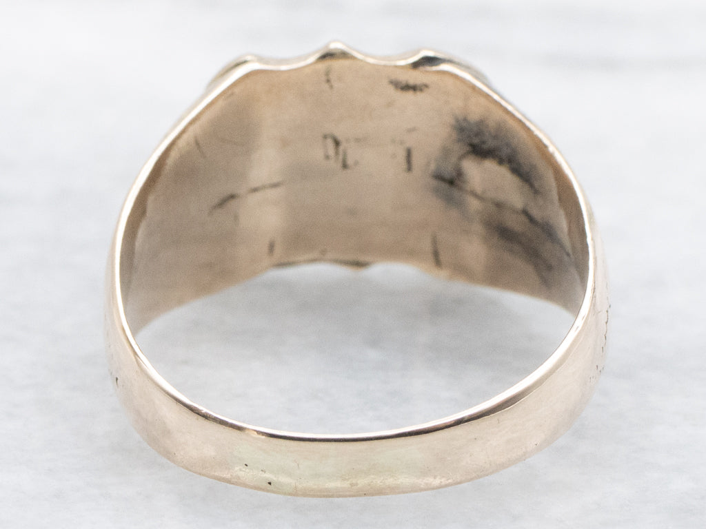 Late Victorian-Era Engraved Initial "BG" Gold Signet Ring