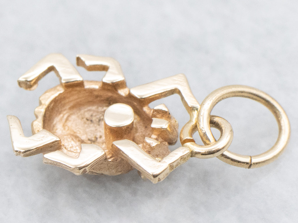 Yellow Gold  Scarab Beetle Charm Pendant