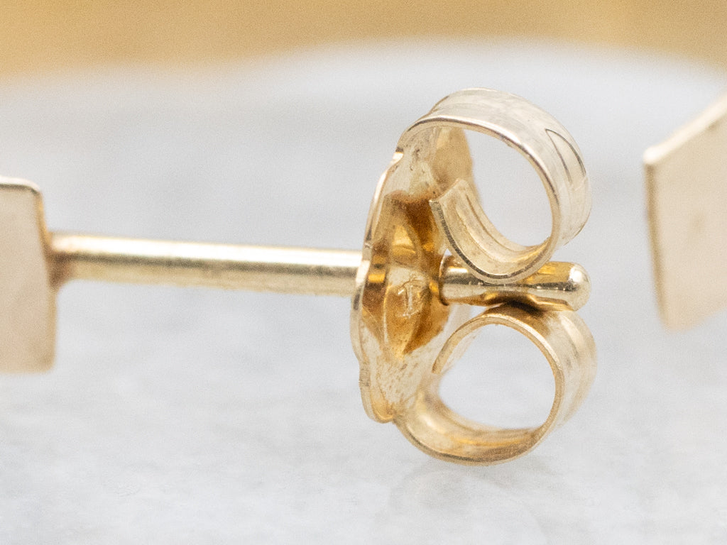 Hammered Gold Post-Back Hoop Earrings