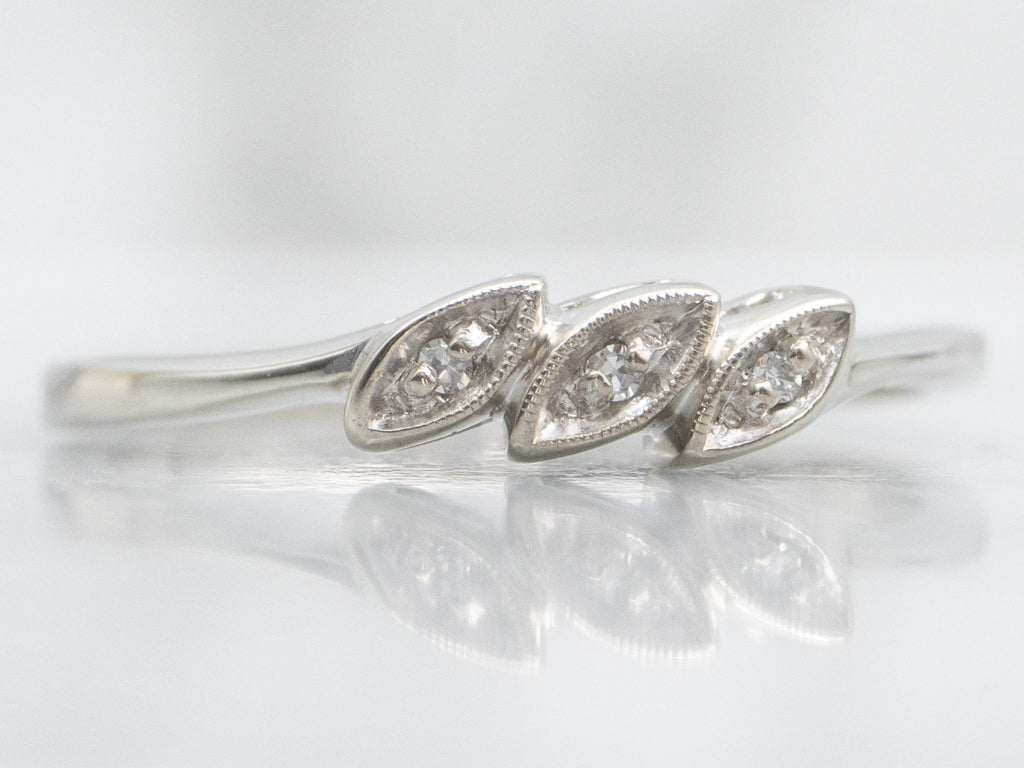 Vintage Three-Stone Marquise-Shaped Stacking Band