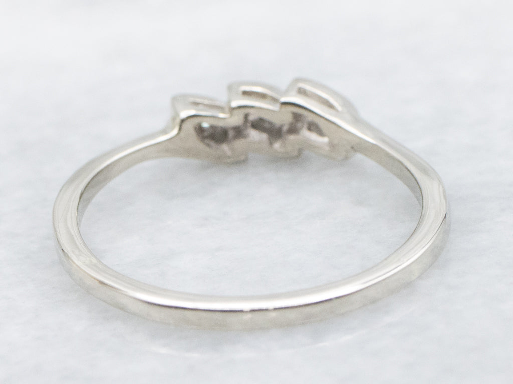 Vintage Three-Stone Marquise-Shaped Stacking Band