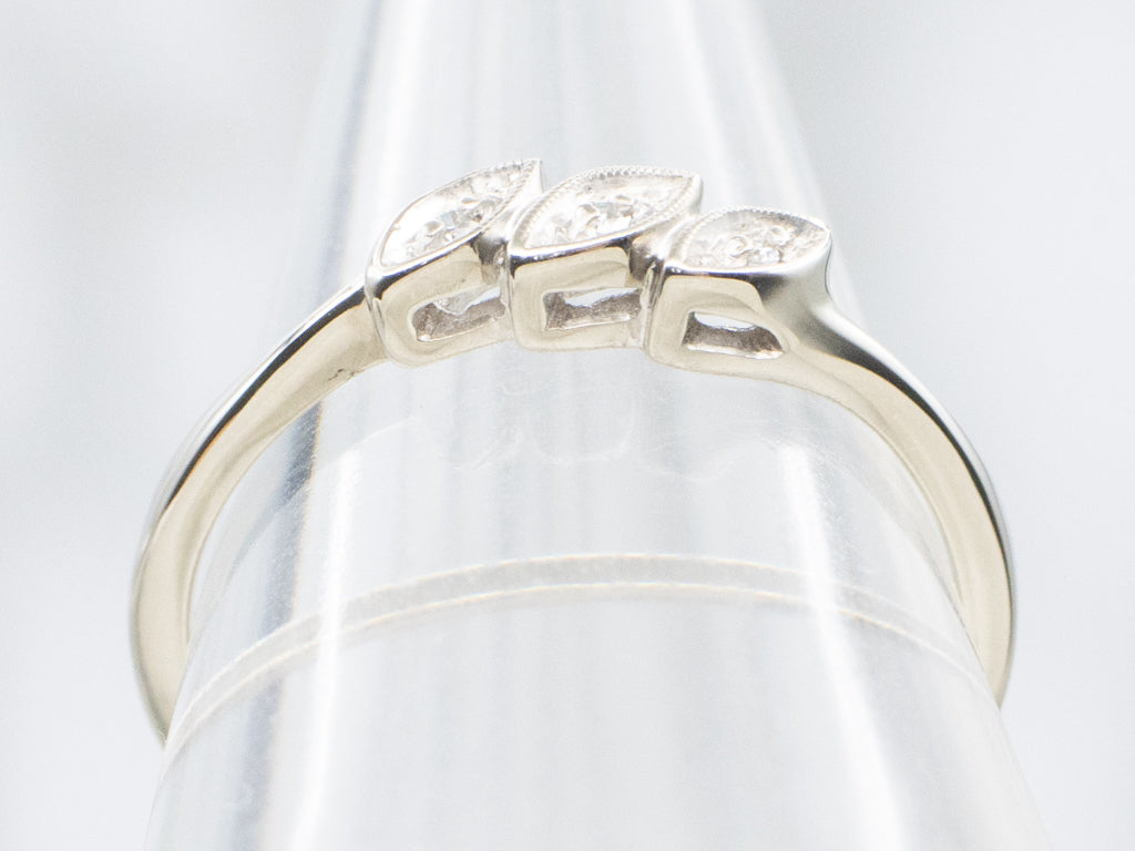 Vintage Three-Stone Marquise-Shaped Stacking Band