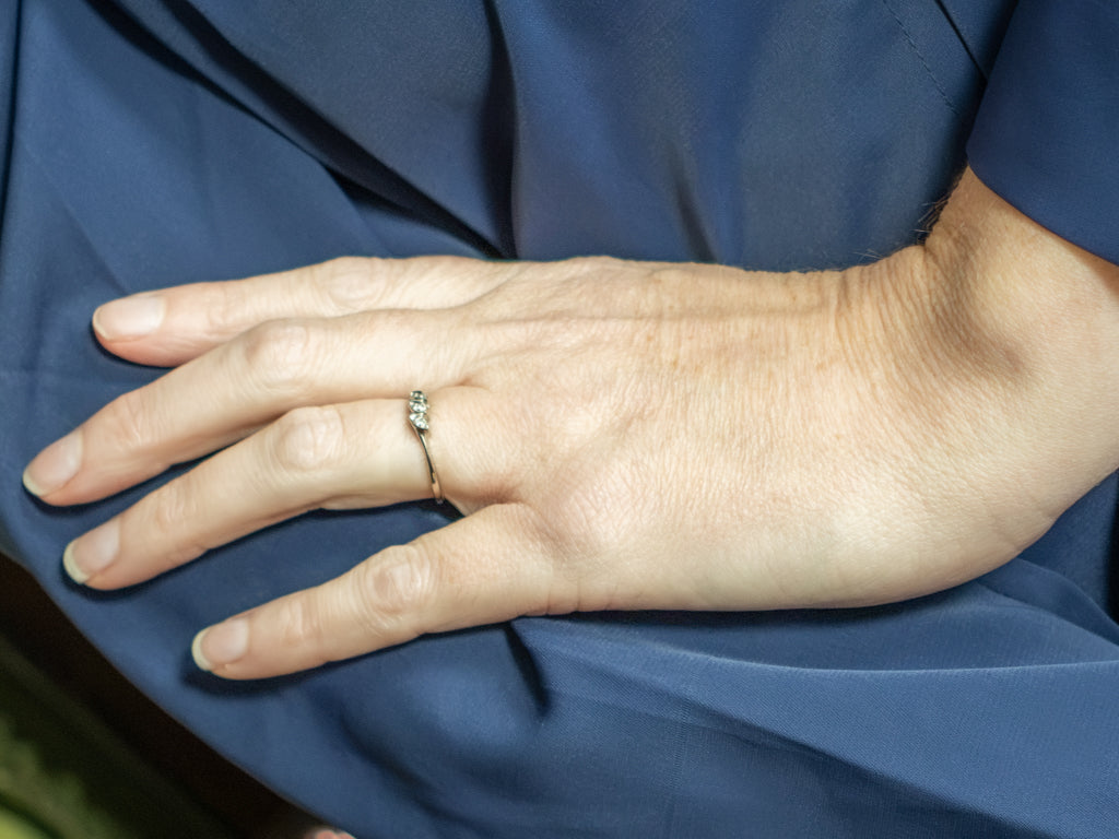 Vintage Three-Stone Marquise-Shaped Stacking Band