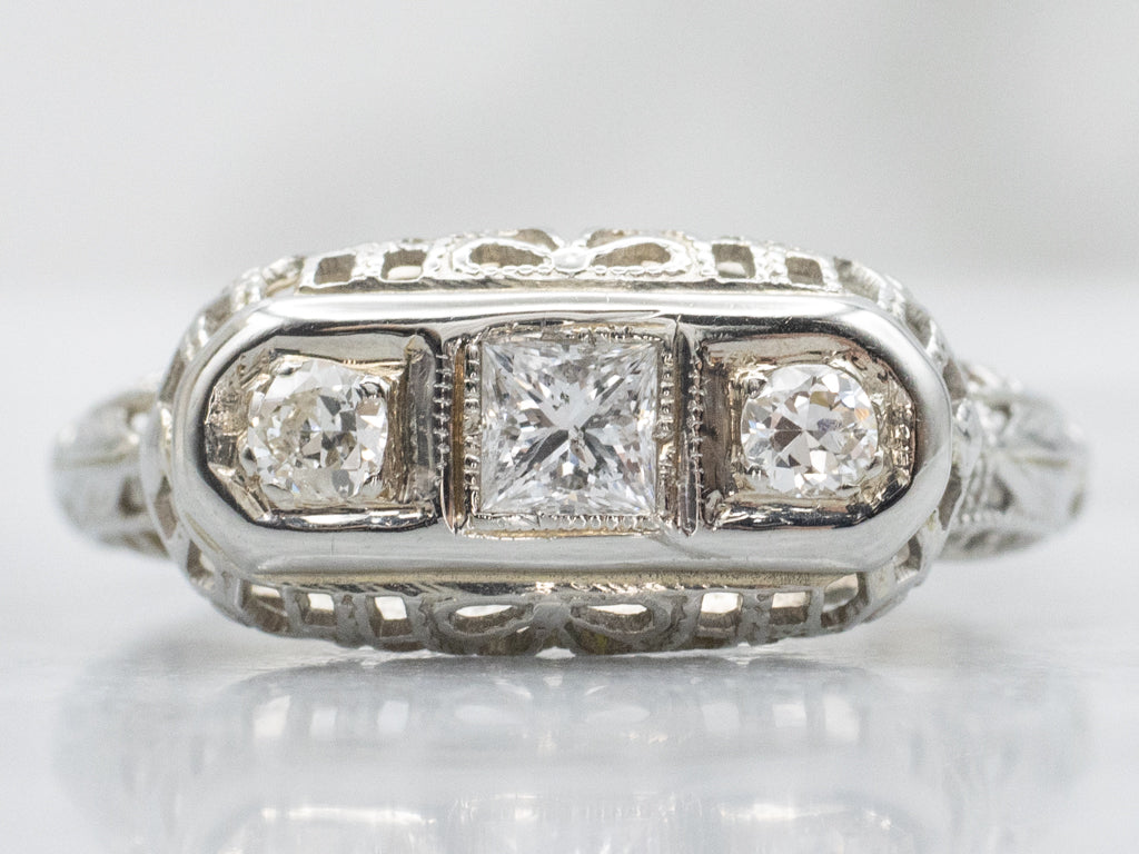 Art Deco Era Mix-Cut Antique Diamond Ring