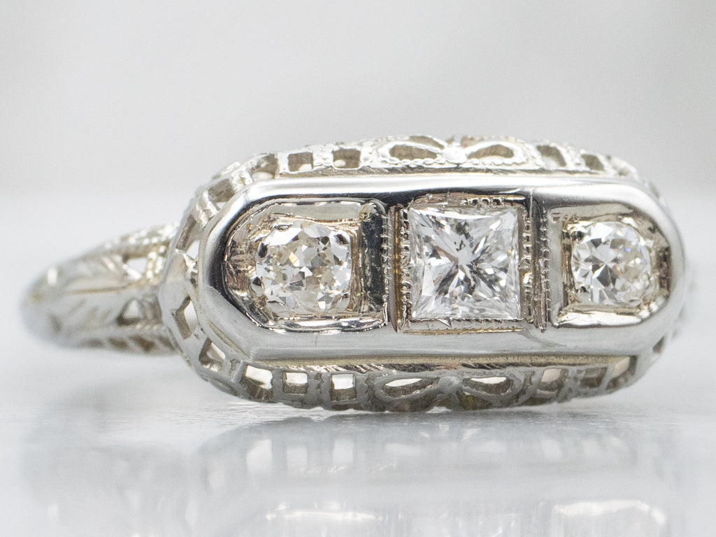 Art Deco Era Mix-Cut Antique Diamond Ring