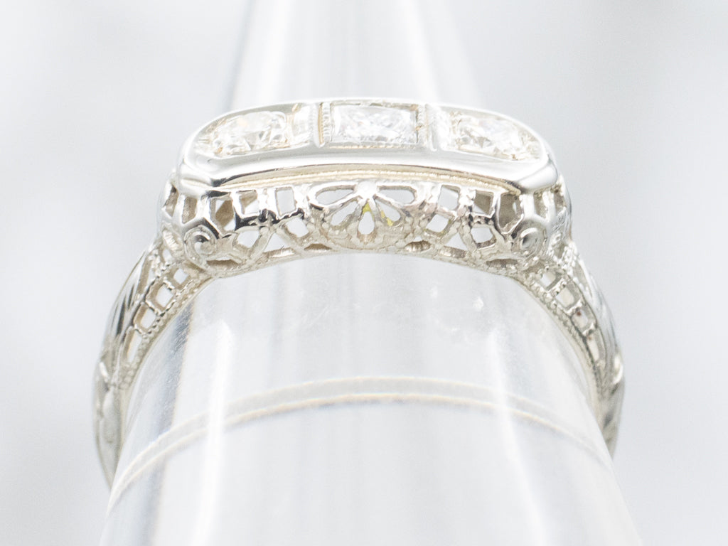 Art Deco Era Mix-Cut Antique Diamond Ring