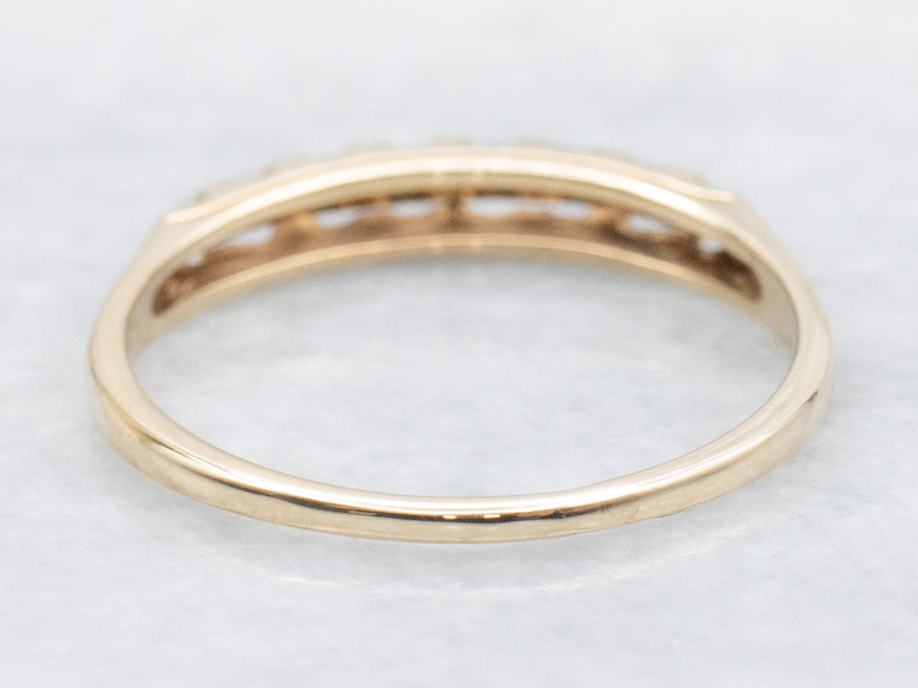Vintage Two-Tone Gold Styled Forget-Me-Not Patterned Band