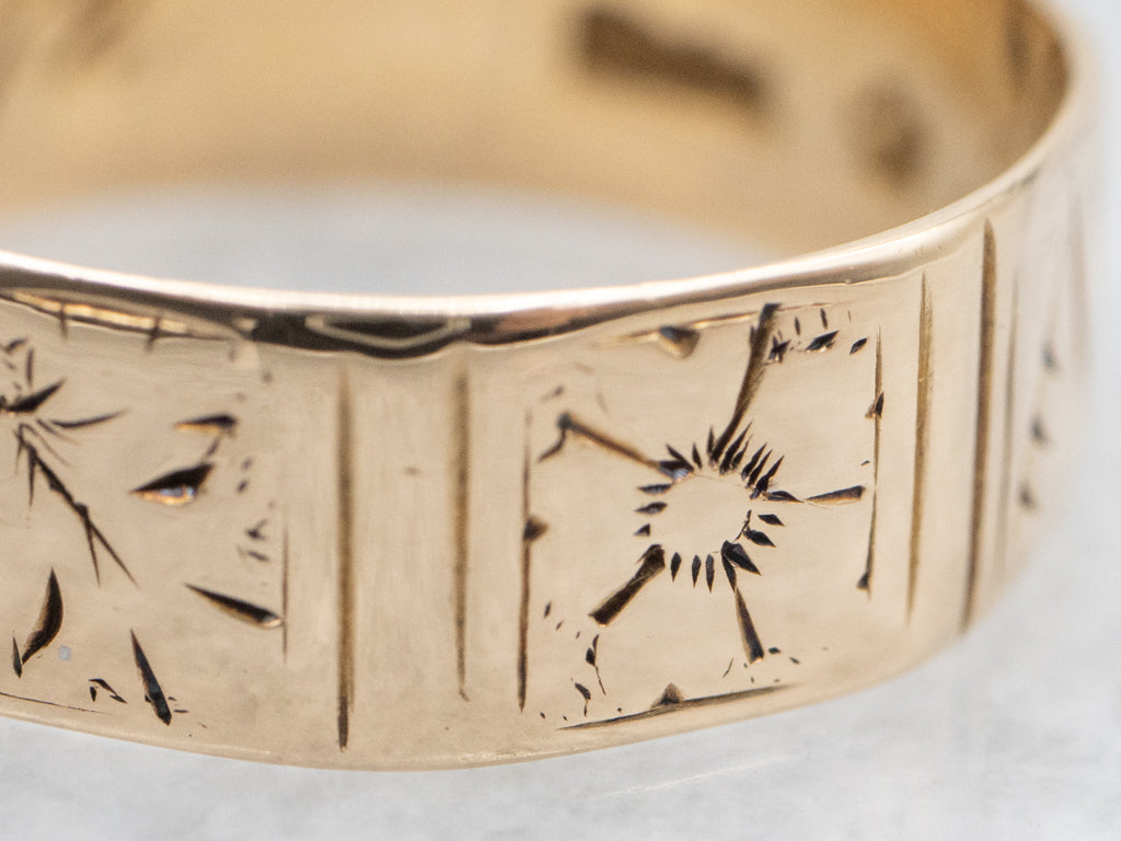 Circa 1872 Antique Gold Botanical Patterned Cigar Band
