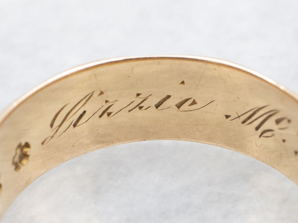 Circa 1872 Antique Gold Botanical Patterned Cigar Band
