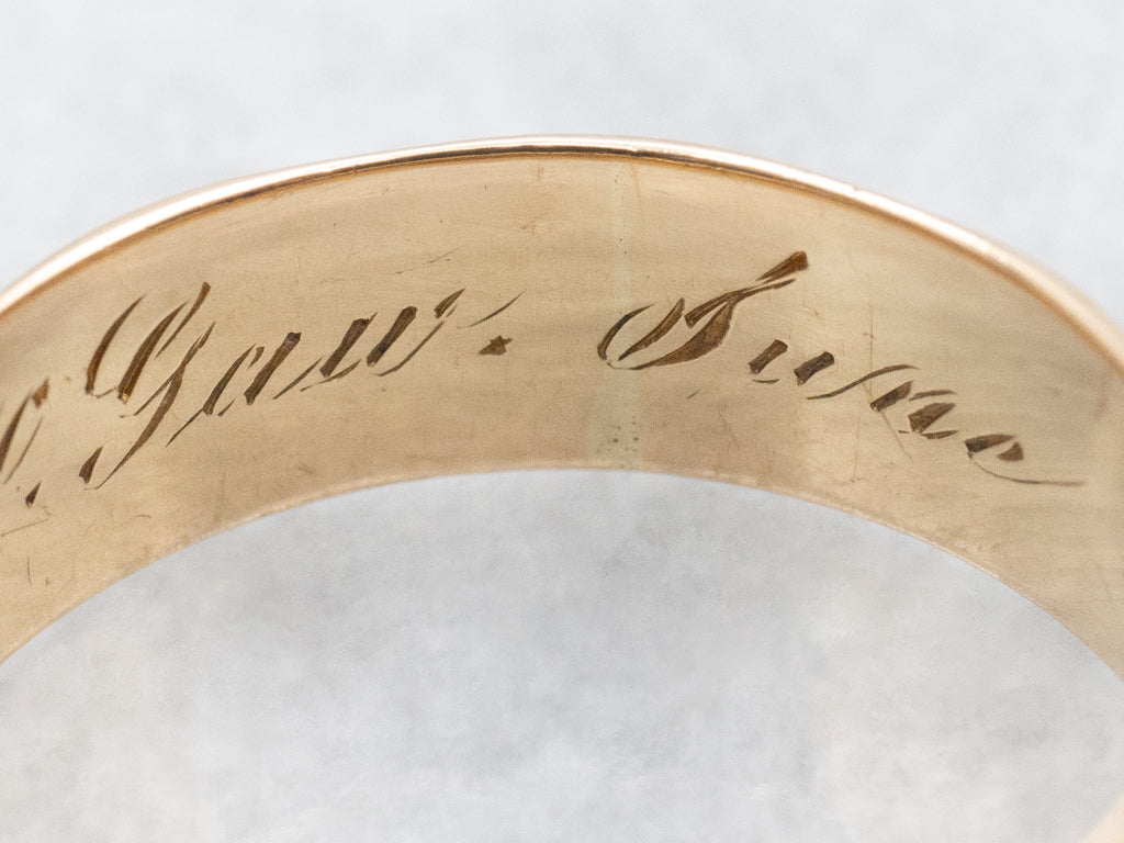 Circa 1872 Antique Gold Botanical Patterned Cigar Band