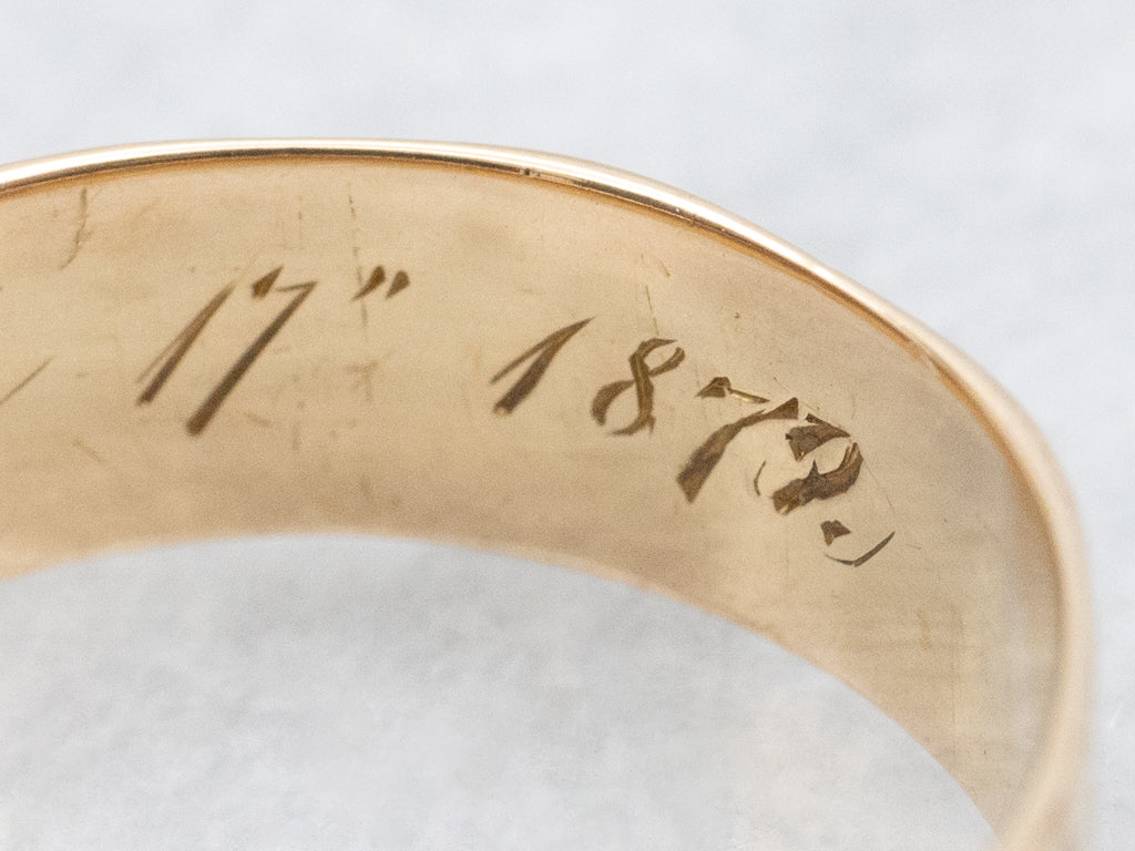 Circa 1872 Antique Gold Botanical Patterned Cigar Band