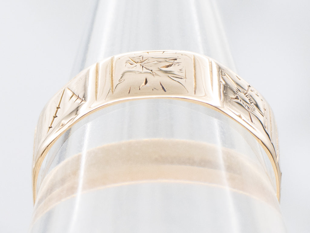Circa 1872 Antique Gold Botanical Patterned Cigar Band