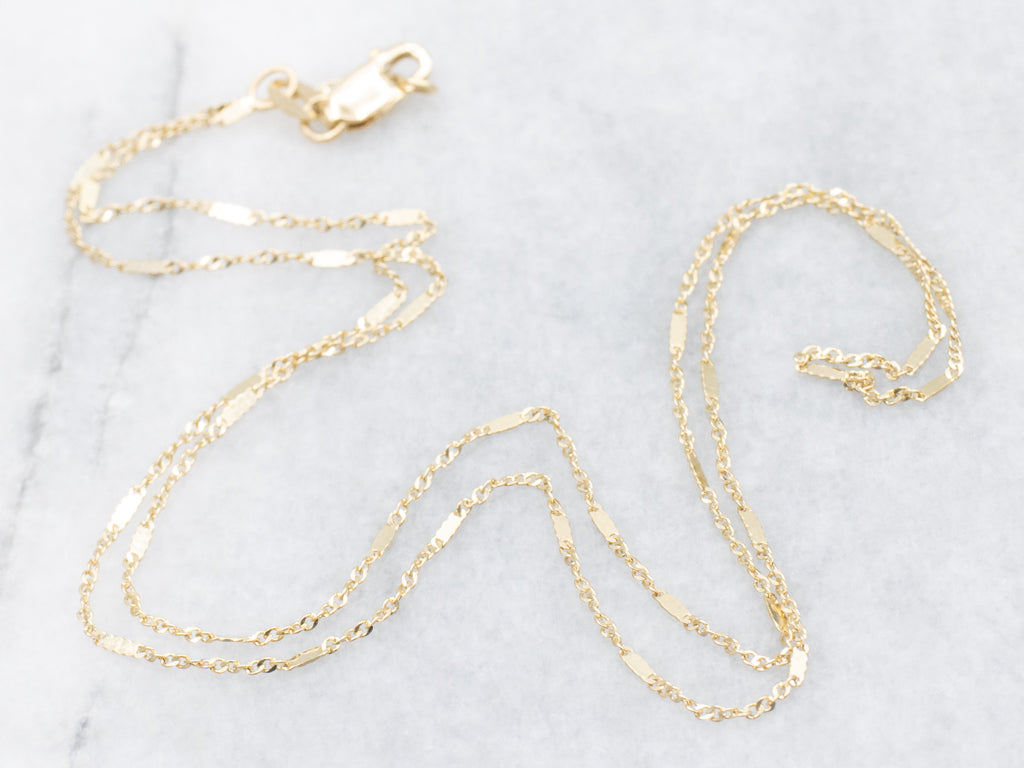 Flat Station Link Yellow Gold Singapore Chain