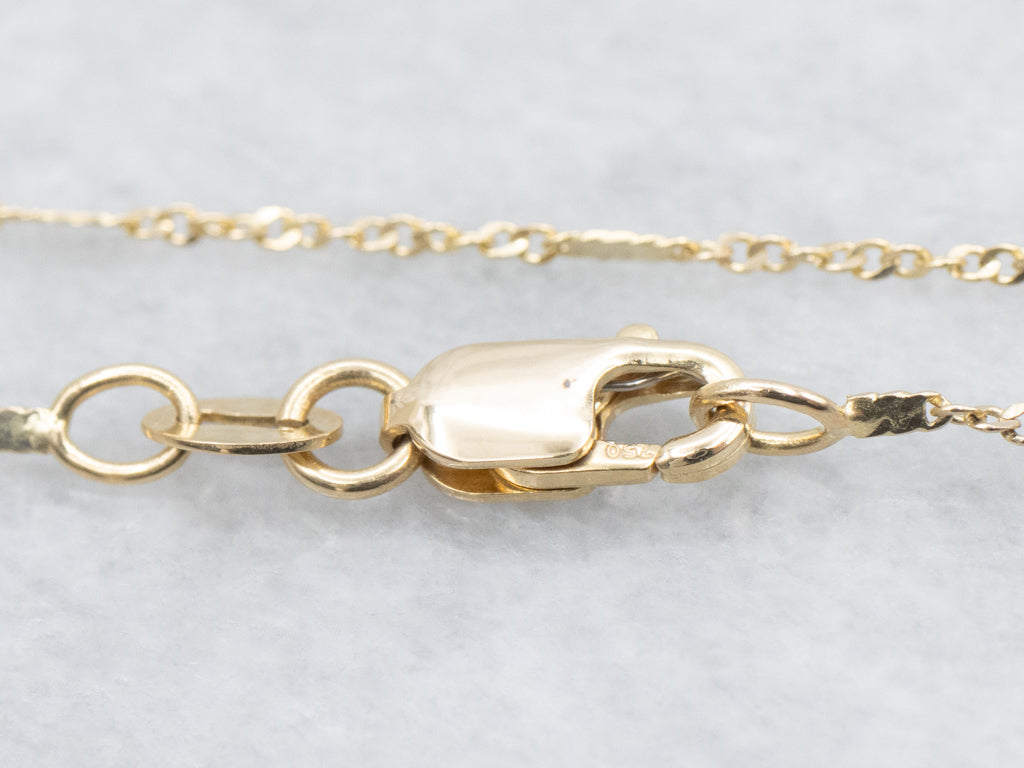 Flat Station Link Yellow Gold Singapore Chain
