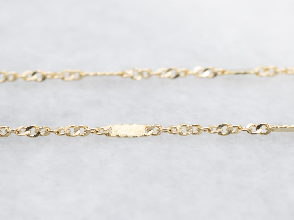Flat Station Link Yellow Gold Singapore Chain