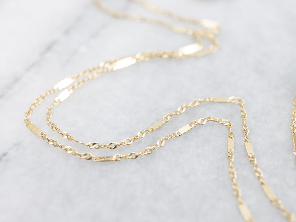 Flat Station Link Yellow Gold Singapore Chain