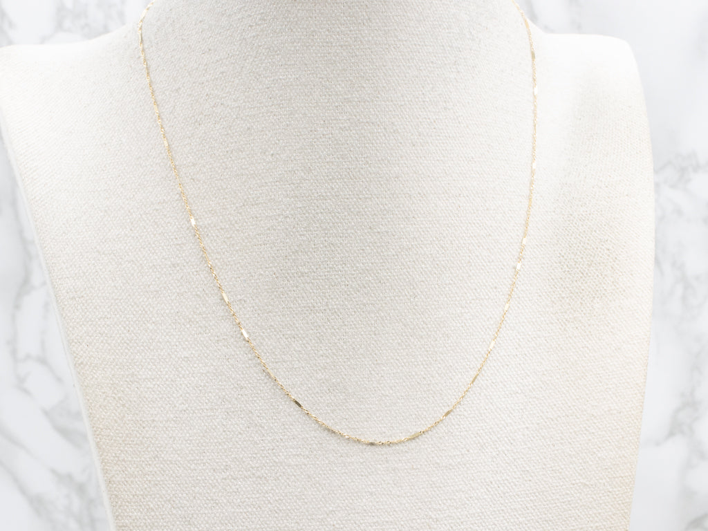 Flat Station Link Yellow Gold Singapore Chain