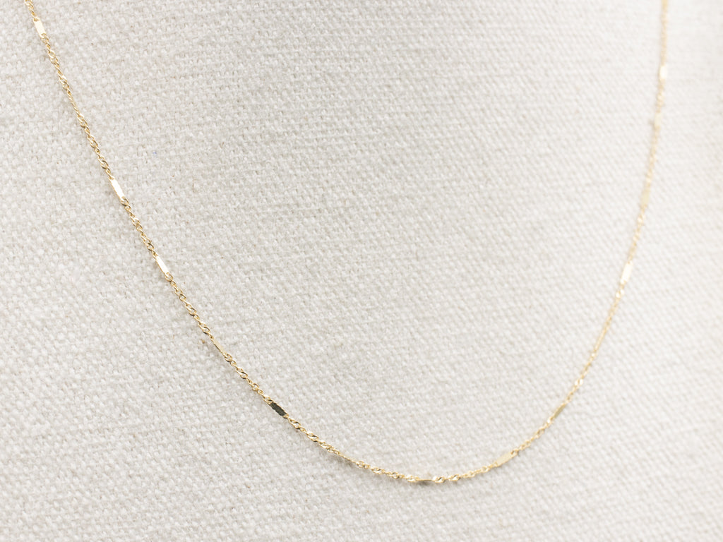 Flat Station Link Yellow Gold Singapore Chain