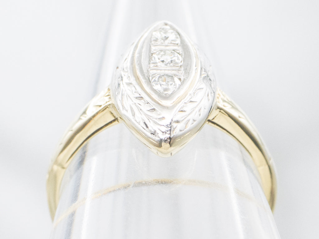 Antique Gold Marquise Diamond Ring