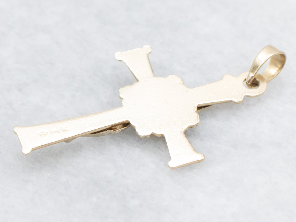 Two-Tone Gold Crucifix Pendant