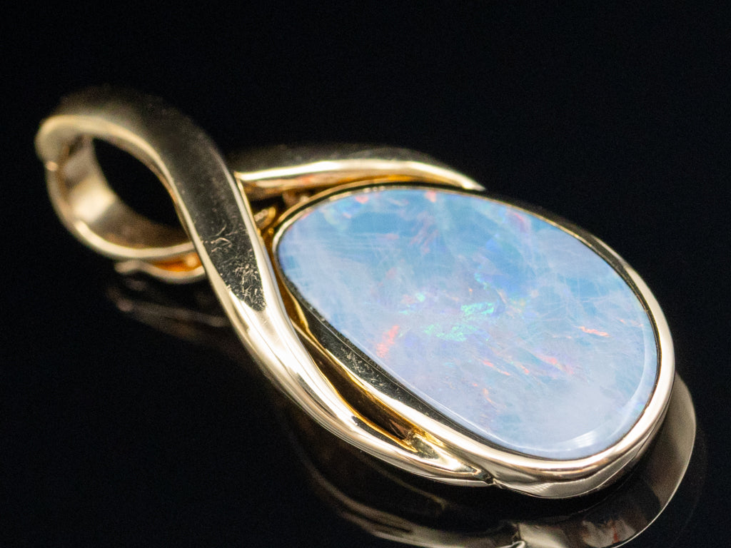 Modern GoldBoulder Opal Pendant with Enhancer Bail