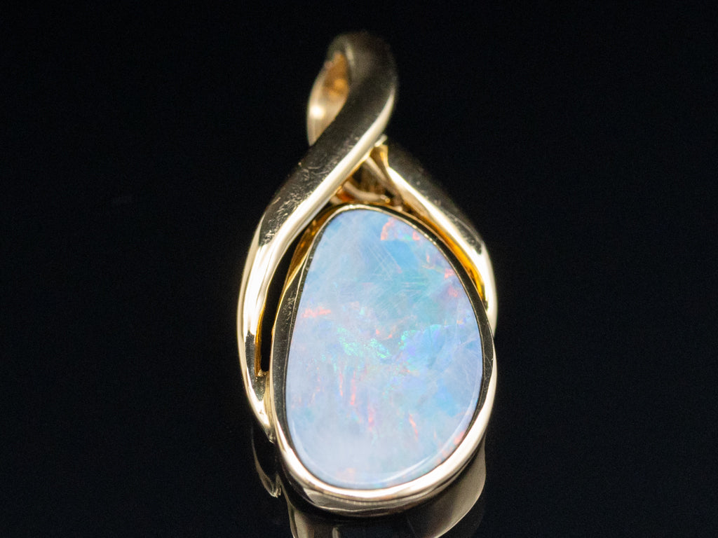 Modern GoldBoulder Opal Pendant with Enhancer Bail