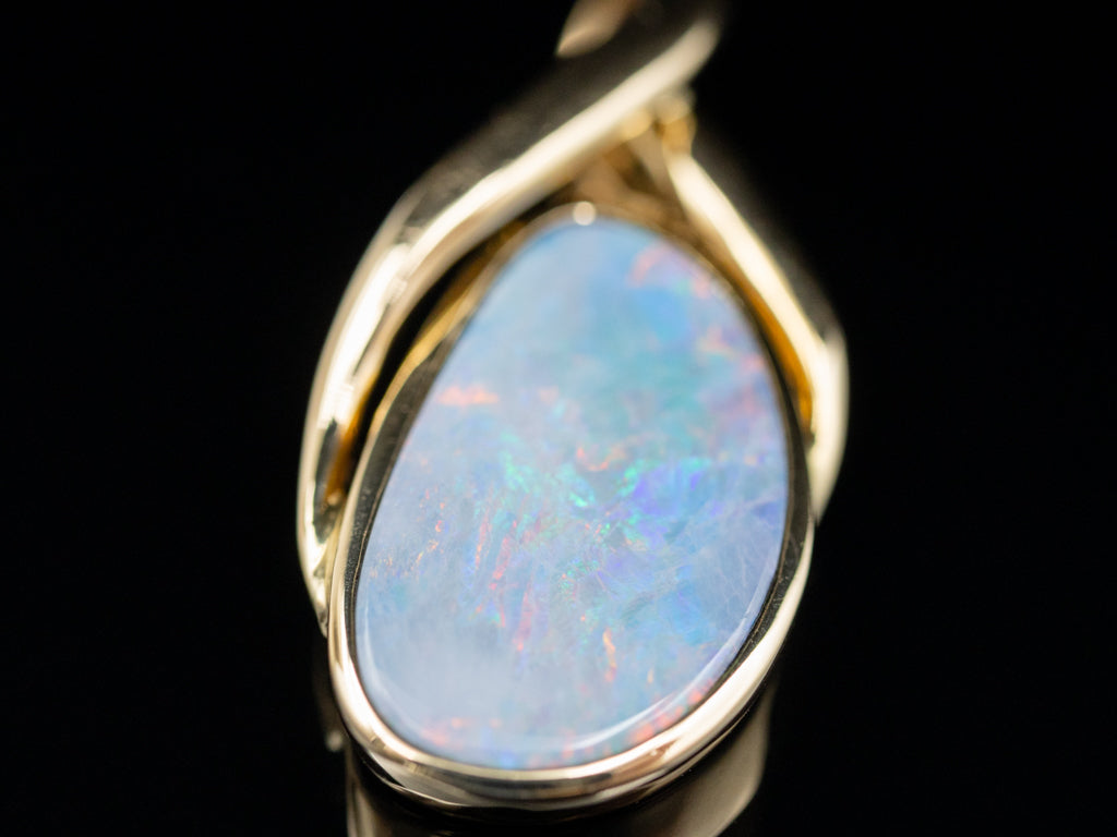 Modern GoldBoulder Opal Pendant with Enhancer Bail