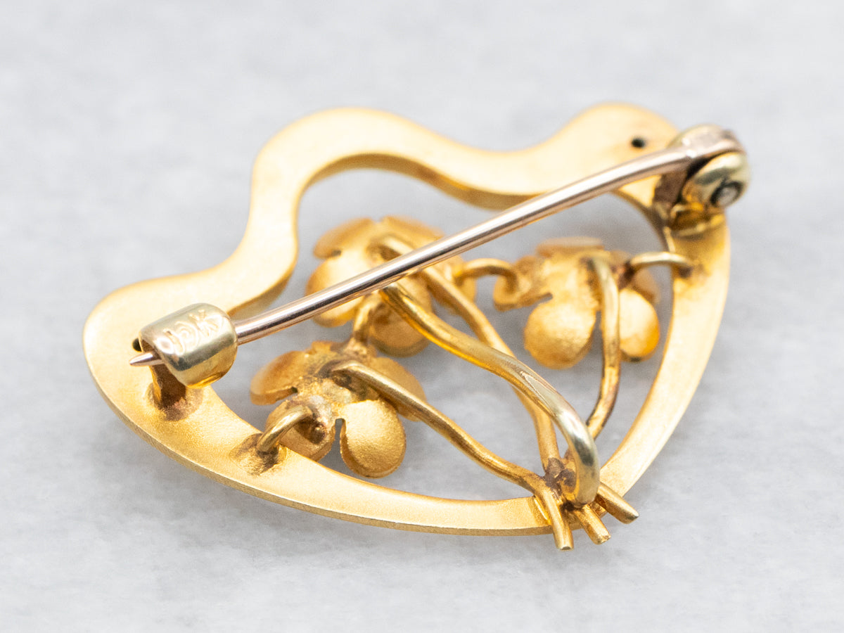 Floral Seed Pearl Brooch