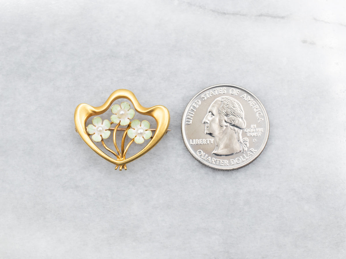 Floral Seed Pearl Brooch