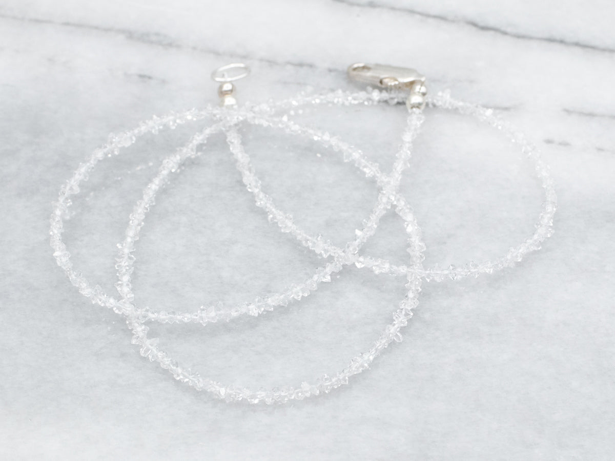 *RESERVED* Sterling Silver Herkimer Diamond Quartz Strand Necklace